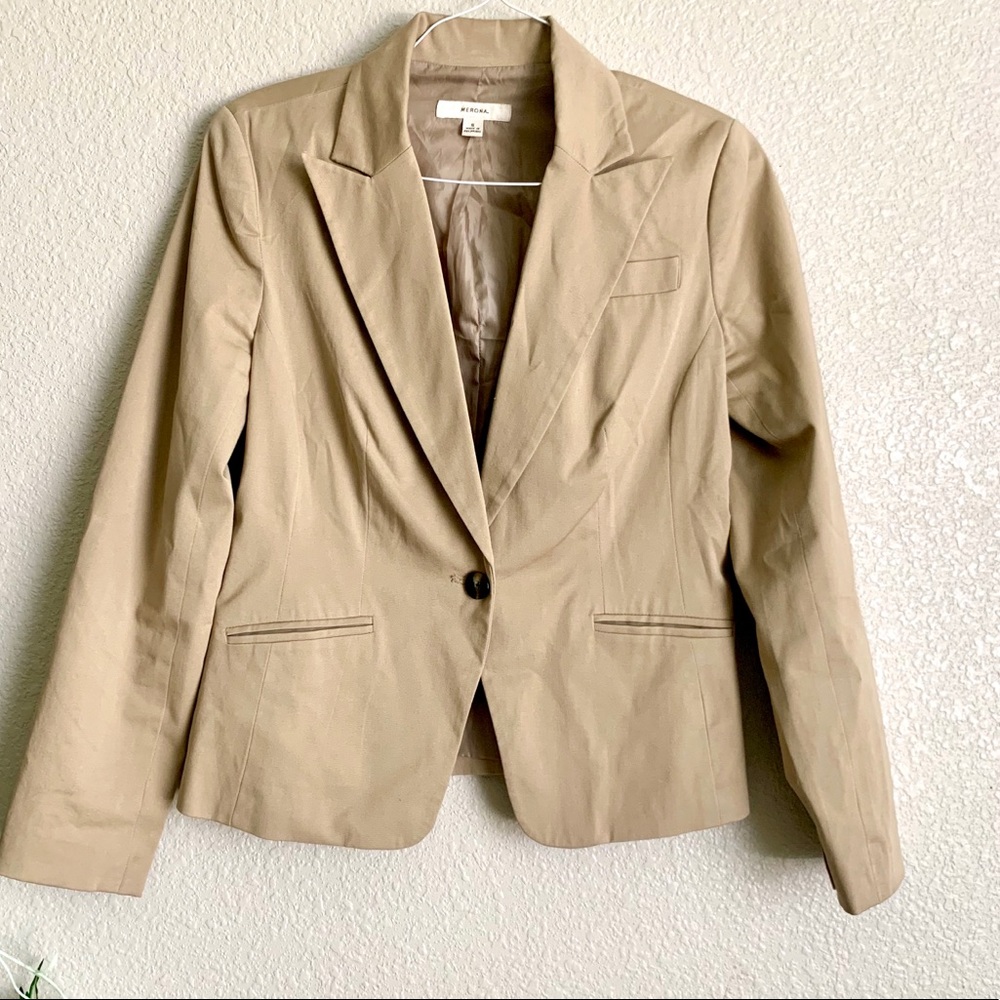 Solid Tan Blazer - image 2